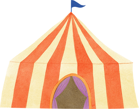 Stylized Watercolor Circus Tent